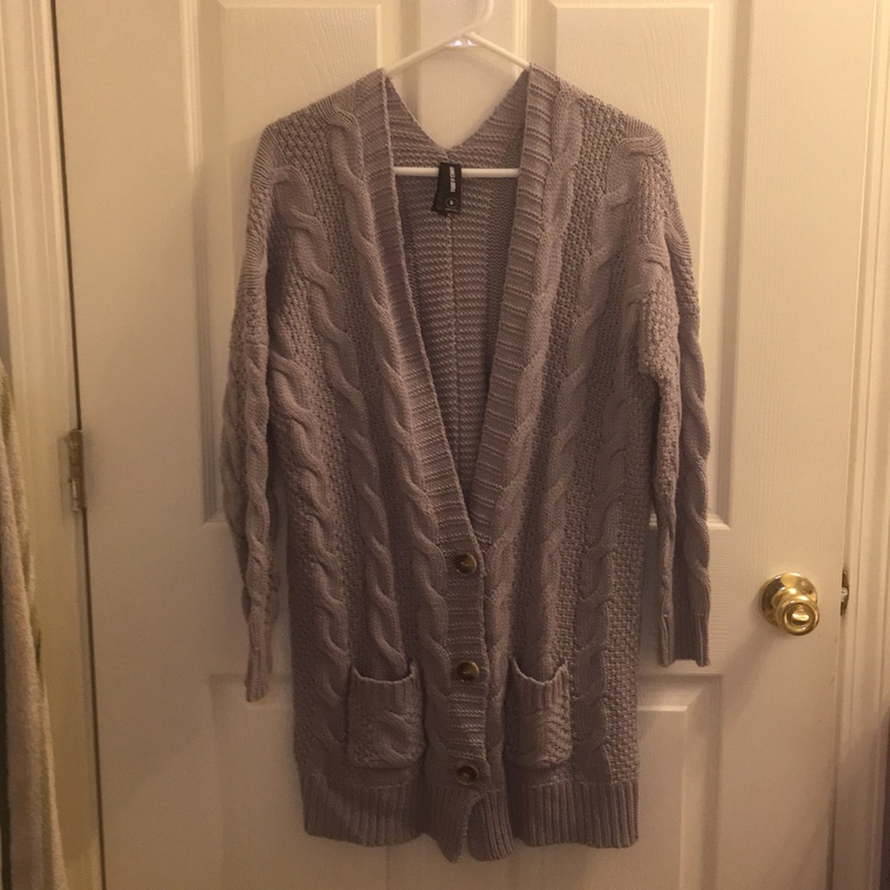 Agnes and Dora grey sweater cardigan